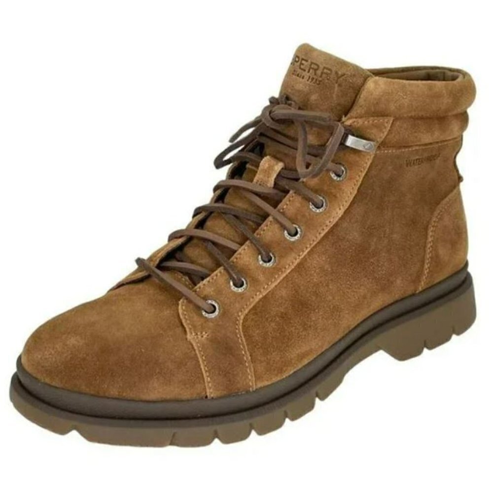 Sperry Watertown LTT Light Brown Waterproof Suede Mens Boots 9.5M